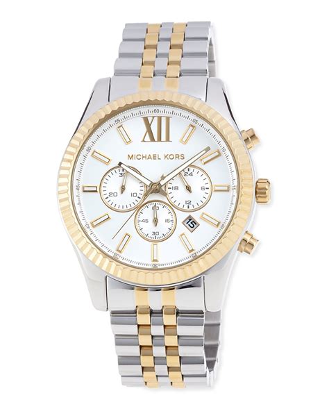 michael kors gold silver womens watch|michael kors chronograph watch silver.